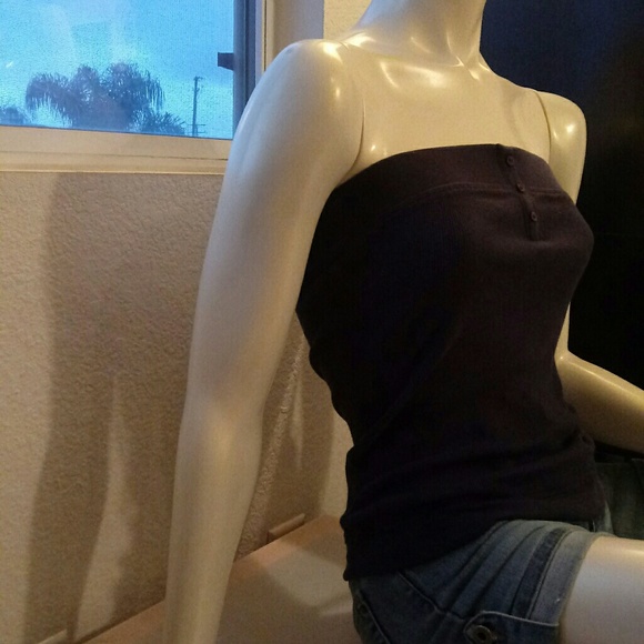 Navy Blue button tube top - Picture 3 of 5